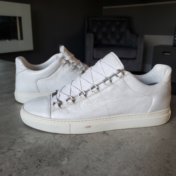 *SOLD* Balenciaga Arena Low in White Crinkle Leather Sz 44. - Picture 7 of 9